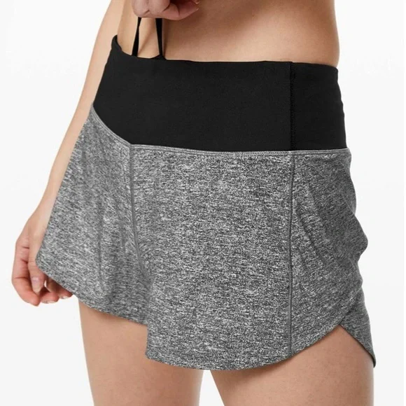 Lululemon Speed Up Shorts Long 4”, MR, 4, Heathered Lux, Black - Picture 2 of 11